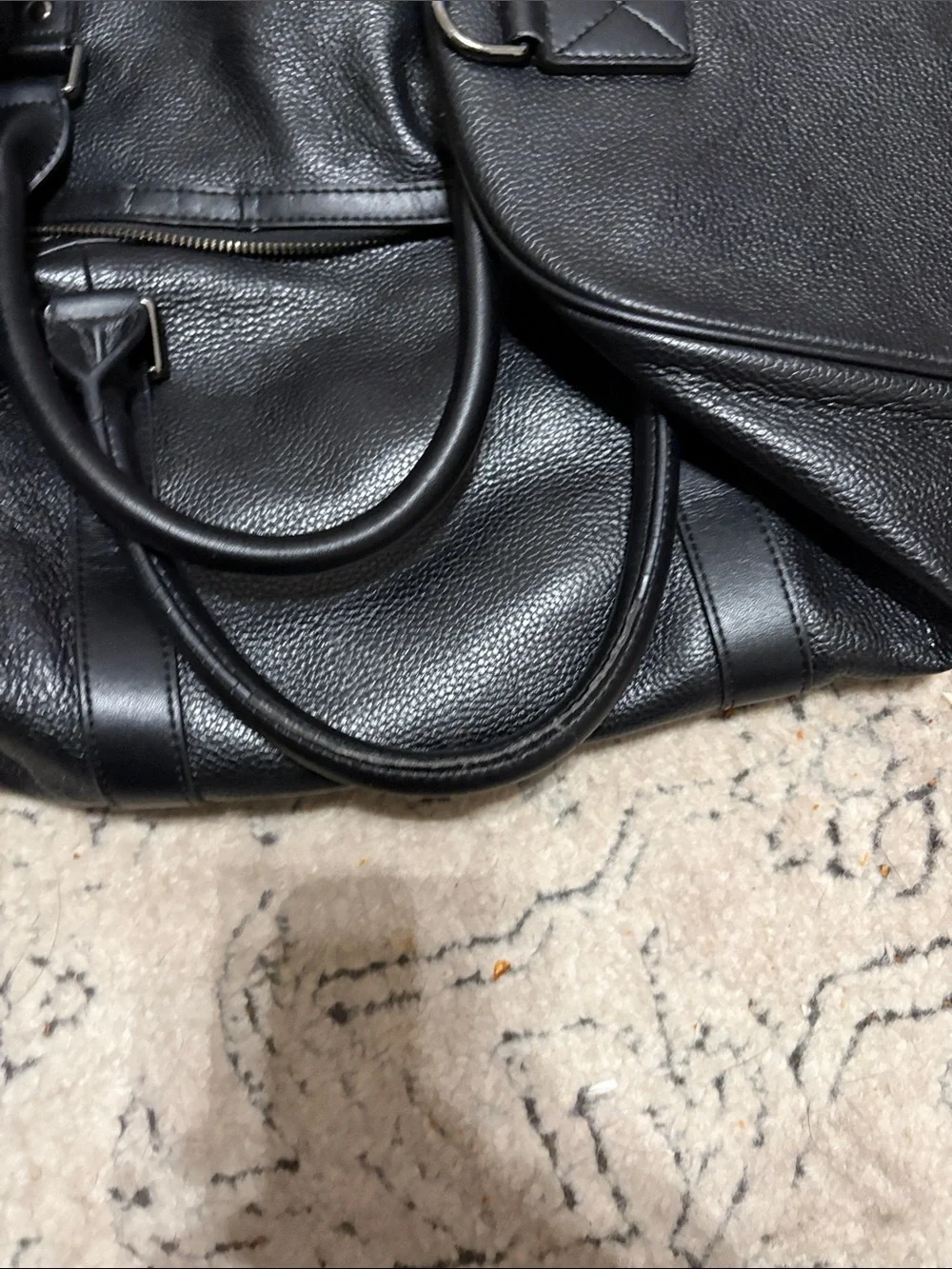 Bostanten Leather Men's Duffle Bag